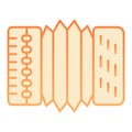 Accordion flat icon. Harmonica orange icons in trendy flat style. Musical instrument gradient style design, designed for