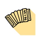 Accordion flat line icon. Vector thin sign of russian musical instrument