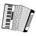 Accordion hand drawn illustration. Royalty Free Stock Photo