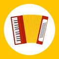 Accordion, icon accordion isolated on white background. Musical instrument. Vector, cartoon illustration Royalty Free Stock Photo