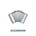 Accordion icon from music collection. Simple line Accordion icon for templates, web design and infographics