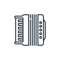 accordion icon vector from cinco de mayo concept. Thin line illustration of accordion editable stroke. accordion linear sign for Royalty Free Stock Photo