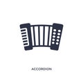 accordion icon on white background. Simple element illustration from music concept