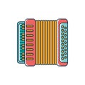 Accordion instrument melody sound music line and fill style