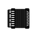 Accordion instrument melody sound music silhouette style icon
