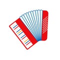 Accordion isolated on white background. Accordion flat icon in cartoon style. Accordion closeup Royalty Free Stock Photo