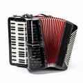Accordion isolated on white close-up, classical musical instrument