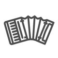 Accordion line icon, Music instruments concept, Classical bayan sign on white background, harmonic icon in outline style