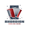 Accordion musical instrument logo Royalty Free Stock Photo