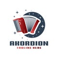 Accordion musical instrument logo Royalty Free Stock Photo