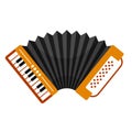 Accordion with piano keyboard, folk free reed musical instrument