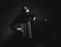 Accordion Player in Black and White