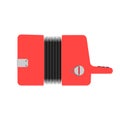 Accordion sound classic equipment illustration. Red flat vector icon top view Royalty Free Stock Photo