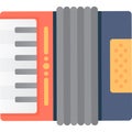 Accordion vector harmonica icon isolated on white Royalty Free Stock Photo