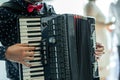 Accordionist plays vintage accordion