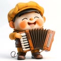 Accordionist. Small figurine depicting man playing an accordion Royalty Free Stock Photo