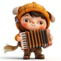 Accordionist. Small figurine depicting man playing an accordion, Royalty Free Stock Photo