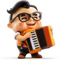 Accordionist. Small figurine depicting man playing an accordion, showing detailed craftsmanship in musicians Royalty Free Stock Photo