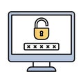 Account authorization Fill color vector icon which can easily modify or edit