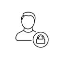 Account, avatar, lock, password, profile, security, user icon Royalty Free Stock Photo