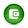 Account balance wallet icon on classy splash green round button illustration