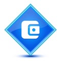 Account balance wallet icon isolated on special blue diamond button