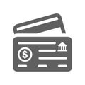 Account, bank, bankbook icon. Gray vector sketch