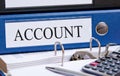 Account binder on desk in the office Royalty Free Stock Photo