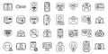 Account blocking icons set outline vector. Ban delete Royalty Free Stock Photo