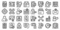 Account blocking icons set outline vector. Delete ban Royalty Free Stock Photo