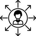 Account Change Half Glyph Vector Icon which can easily modified .