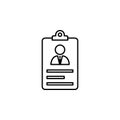 Account, cv, resume icon on white background. Can be used for web, logo, mobile app, UI, UX