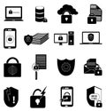 Account data protection icons set Royalty Free Stock Photo