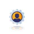 account and edit profile icon, flat vector