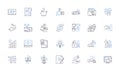 Account executives line icons collection. Sales, Relationships, Revenue, Clients, Pitching, Prospecting, Pipeline vector