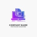 account, Laptop, Report, Print, Resume Purple Business Logo Template. Place for Tagline