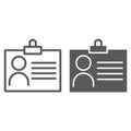 Account line and glyph icon, profile