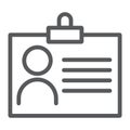 Account line icon, profile and id, avatar sign