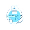 Account login line icon. New user register