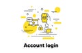 Account login line icon. New user register. Registration concept illustration. Vector