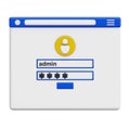 Account login page. Password to the user's personal account.