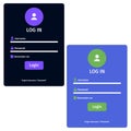 Account login and password form page on screen. Login page. sign up web forms with the detailed description. Pop up with buttons Royalty Free Stock Photo