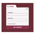 Account login and password form page on screen. Login page. sign up web forms with the detailed description. Pop up with buttons Royalty Free Stock Photo