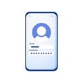 Account login and password form, smartphone app. User authorization, UX UI interface, login authentication page, sign up