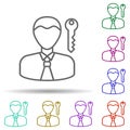 Account password multi color icon. Simple thin line, outline vector of security icons for ui and ux, website or mobile application Royalty Free Stock Photo