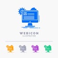 Account, profile, report, edit, Update 5 Color Glyph Web Icon Template isolated on white. Vector illustration