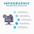 Account, profile, report, edit, Update Infographics Template for Website and Presentation. GLyph Gray icon with Blue infographic