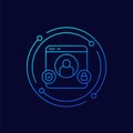 account security icon, linear design