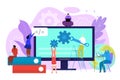 Account settings web service for network user people in internet, vector illustration. Technology design concept