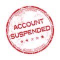 Account suspended rubber stamp